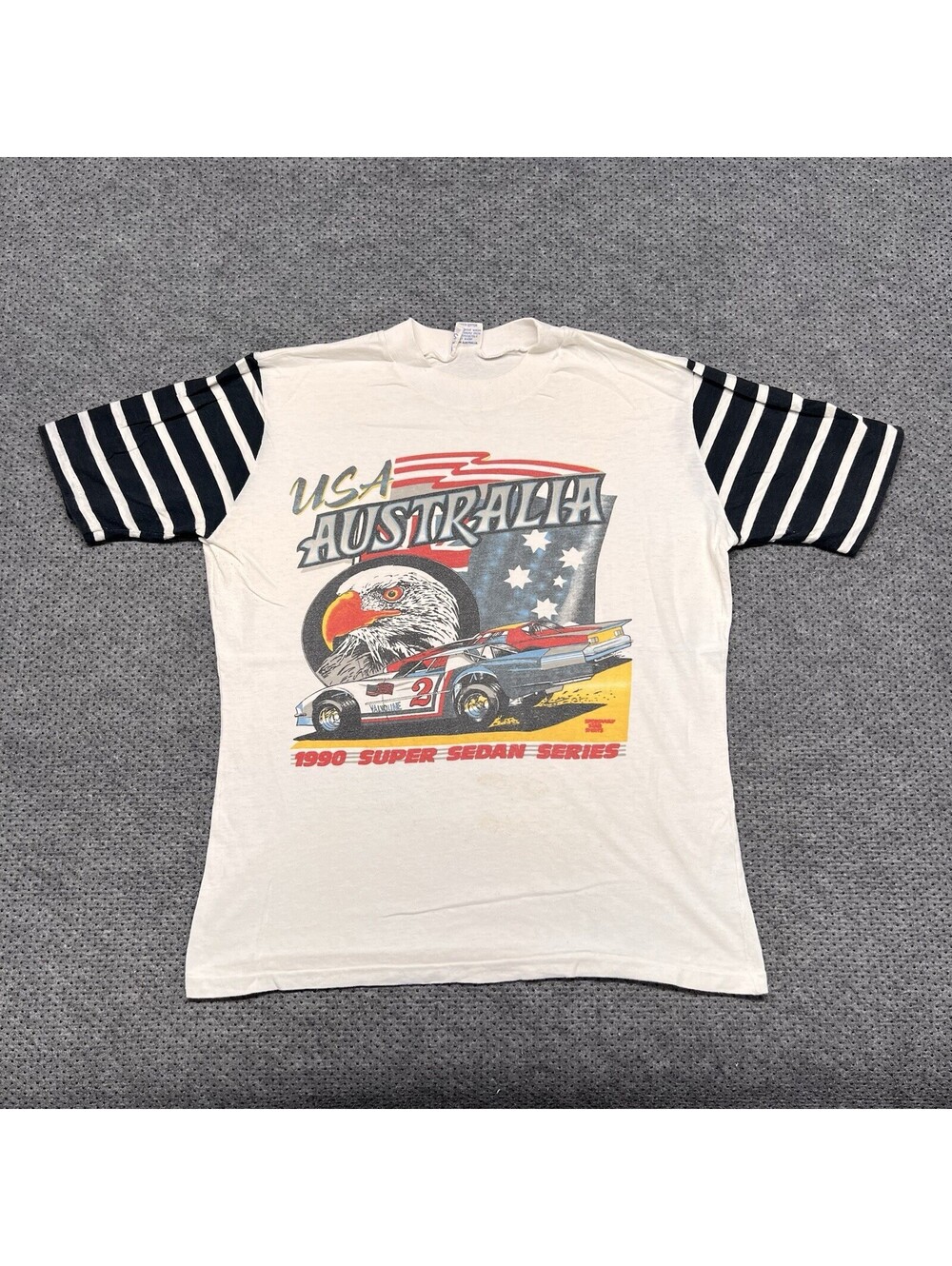 Vintage 1990 Australia Super Sedan Series Usa Racing T-Shirt Large Rare Men’s